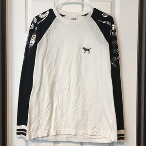 PINK Sequined Raglan Shirt